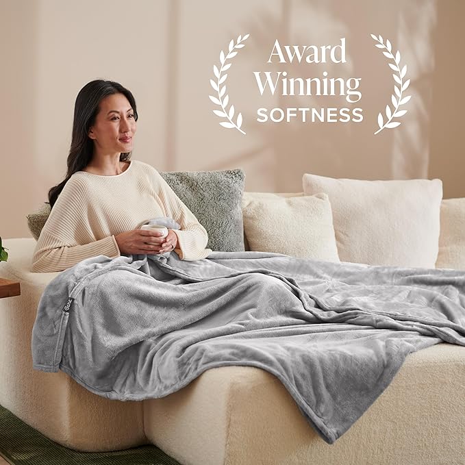 Bare Home Fleece Blanket - King Size - Ultra-Soft Lightweight for Bed, Sofa, and Couch - Luxury Microplush - Cozy Warm Blanket (King, Light Grey)