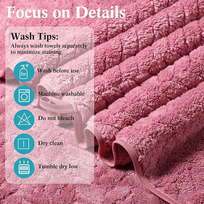 Mixweer 16 Pieces Bath Towels Sets Quick Dry Towel Set for Bathroom Included 4 Bath Towels 4 Hand Towels and 8 Washcloths Absorbent Bath Towel Sets Coral Velvet Towel for Shower Spa Hotel(Warm Color)