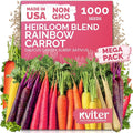 KVITER 1,000 Rainbow Carrot Seeds (Daucus Carota) - Baby Carrots Mix, Sweet & Tender Taste - Heirloom & Organic Carrots Seeds for Planting in Vegetable Garden, Raised Beds & Containers