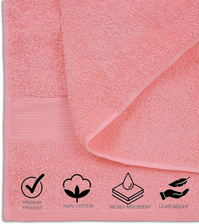 Softolle 100% Cotton Luxury Bath Sheets - Pack of 2 (35" x 70") | Super Soft, Quick-Dry & Highly Absorbent Towels for Bathroom, Home, Spa & Gym (Pink)