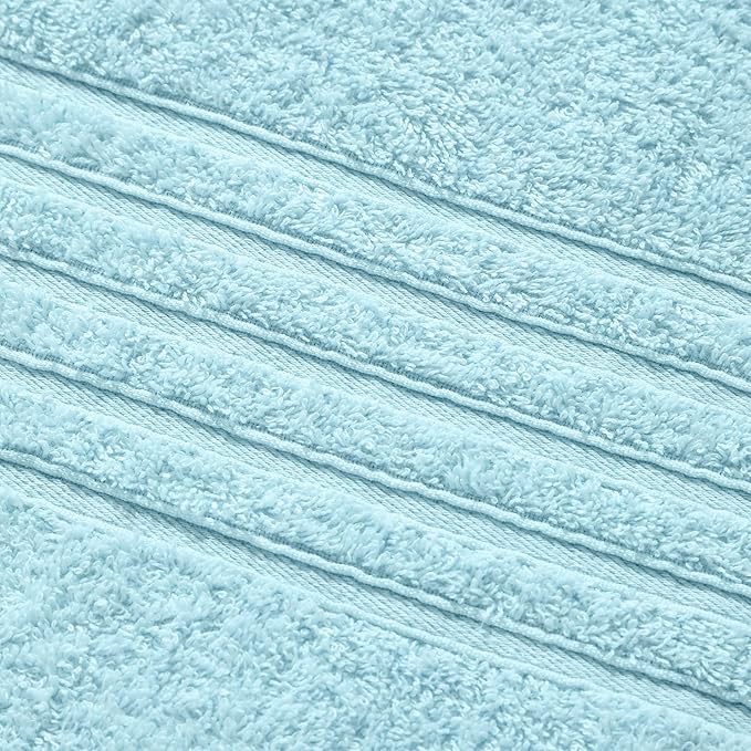 Aibaser Towels 6 Pack Bath Towel for Bathroom, 100% Cotton (24 x 48 Inches) High Absorbency Quick Drying (Sky Blue)