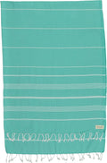 Bersuse Towels Anatolia XL Beach Blanket Throw Blanket Turkish Towel 100% Cotton Extra-Large Quick-Dry Lightweight Premium Peshtemal Towel - 61x82 Inches, Mint Green (Set of 3)