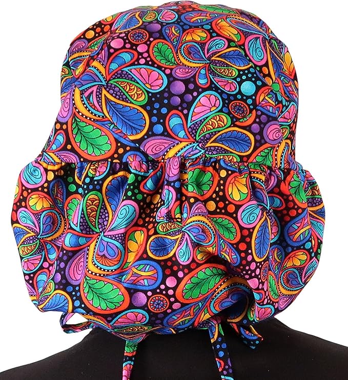 Sparkling EARTH Big Hair Ponytail Classic Surgical Style Scrub Working Cap - Made in The USA!!!