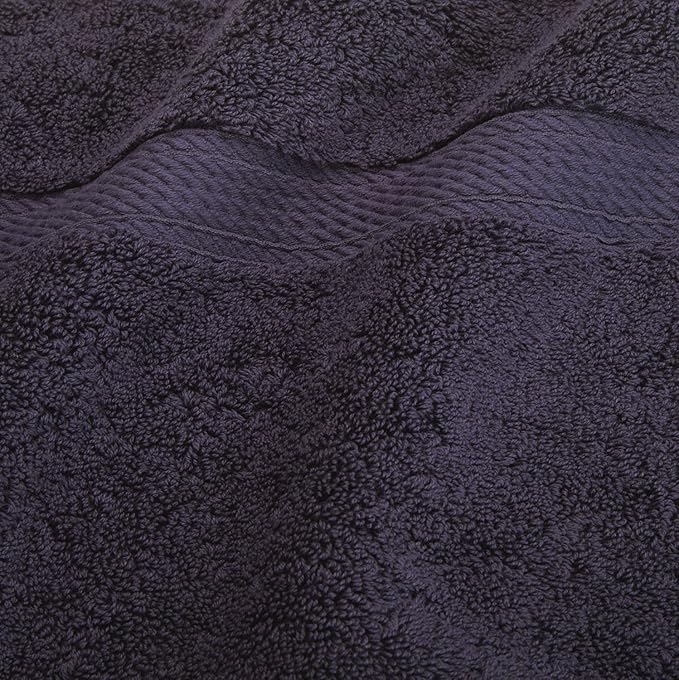 SUPERIOR Egyptian Cotton Pile Hand Towel Set of 4, Ultra Soft Luxury Towels, Thick Plush Essentials, Absorbent Heavyweight, Guest Bath, Hotel, Spa, Home Bathroom, Shower Basics, Navy Blue