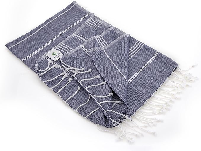 Beach Towel 100% Cotton Turkish Beach Towel Adult 38x70 Inch Pre-washed Absorbent Extra Large|Sand Free Quick Dry BathTowels|Lightweight Blanket|Travel Cruise Camping Spa Gym Yoga Towel|Blue Depths