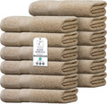 Commercial Bulk Pack of 12 Large Bath Towels – 100% Cotton Terry 24" x 50" – Ideal for Hotels, Salons, Gyms, Spas & Institutional Use – Beige