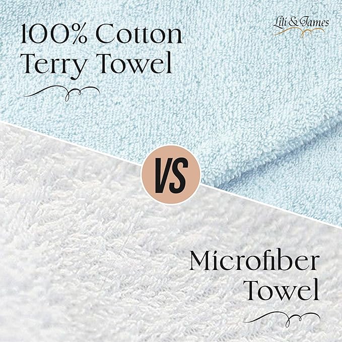 Cotton Hair Towel Wrap for Women/Kids | Quick Dry, Soft & Absorbent 420-GSM Hair Wrap Towels with Double Button | Anti Frizz, Non Microfiber Hair Turbans for Curly, Long & Thick Hair (Blue+Pink+Aqua)