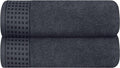 GLAMBURG 100% Cotton 2 Pack Oversized Bath Towel Set 28x55 Inches, Ultra Soft Highly Absorbant Compact Quickdry & Lightweight Large Bath Towels, Ideal for Gym Travel Camp Pool - Charcoal Grey