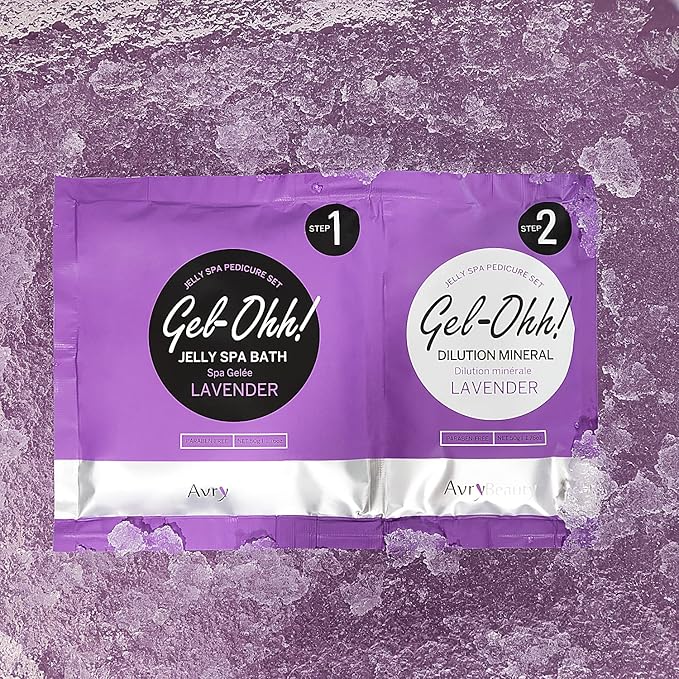 AVRYBEAUTY Gel-Ohh Jelly Spa Bath 3 Pack, Lavender Infused, Lavender Scented, Pedicure, Salon Services, Jelly Pedicure, Pedicure at Home, DIY Pedi