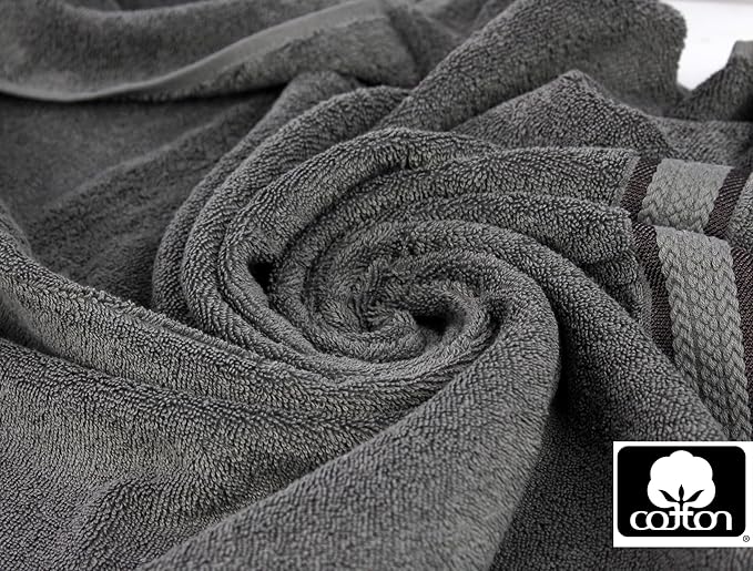 COTTON CRAFT Ultra Soft Hand Towels - 6 Pack 100% Cotton Face Towels - Absorbent Quick Dry Everyday Luxury Hotel Bathroom Kitchen Spa Gym Shower Pool Picnic Dorm - Plush 580 GSM - 16x28 - Charcoal