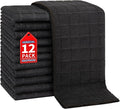 Salon Towels, 12 Pack Black Hand Towels for Bathroom, 16 by 27 Inches Bulk Quick Dry Absorbent Microfiber Hair Towel, Bathroom Towels for Gym Spa Barber Pedicure Makeup & Beauty
