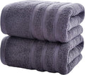 Bath Towels 2 Pack, 30 x 60 Inches, Large 100% Cotton Towels, Soft, Absorbent, Comfortable for Home, Spa, and Gym, (Gray)