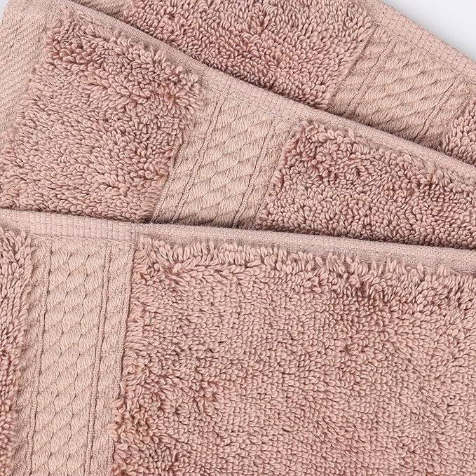 Superior Egyptian Cotton Pile Bath Towels, Ultra Soft Luxury Towel, Thick Plush Essentials, Absorbent Heavyweight, Guest Bath, Hotel, Resort, Spa, Pool, Bathroom, Shower Basics, Set of 4, Muted Mauve
