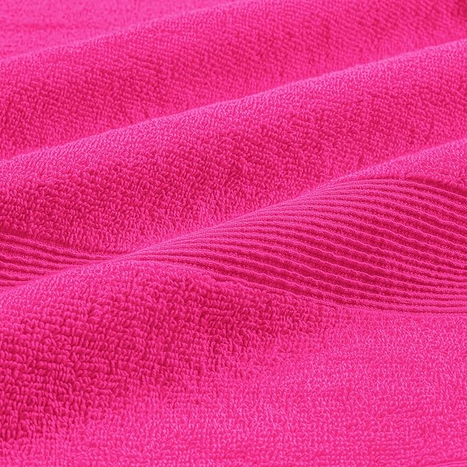 Belizzi Home 8 Piece Towel Set 100% Ring Spun Cotton, 2 Bath Towels 27x54, 2 Hand Towels 16x28 and 4 Washcloths 13x13 - Ultra Soft Highly Absorbent Machine Washable Hotel Spa Quality - Hot Pink