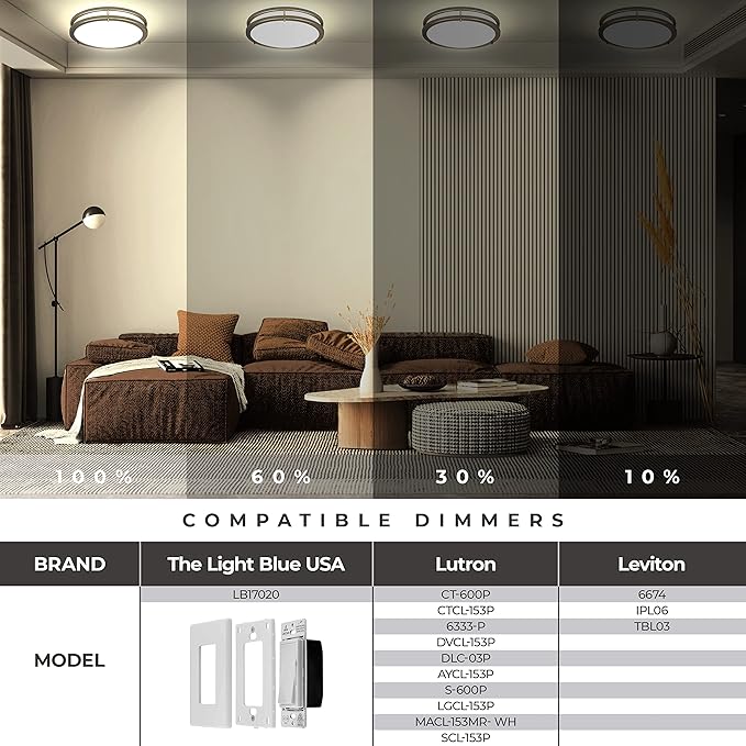 LB72160 LED Flush Mount Ceiling Light, 12 inch, 15W (150W Equivalent) Dimmable 1200lm, 5000K Daylight, Oil Rubbed Bronze Round Lighting Fixture for Kitchen,Hallway,Bathroom,Stairwell