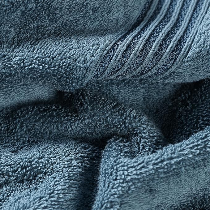 Superior Egyptian Cotton 6-Piece Towel Set, Bathroom Essentials, Towels For Bathroom, Apartment, Airbnb, Guest Bath, Face, Hand, Bath Towels, Washcloths, Absorbent, Fast Drying, Sapphire