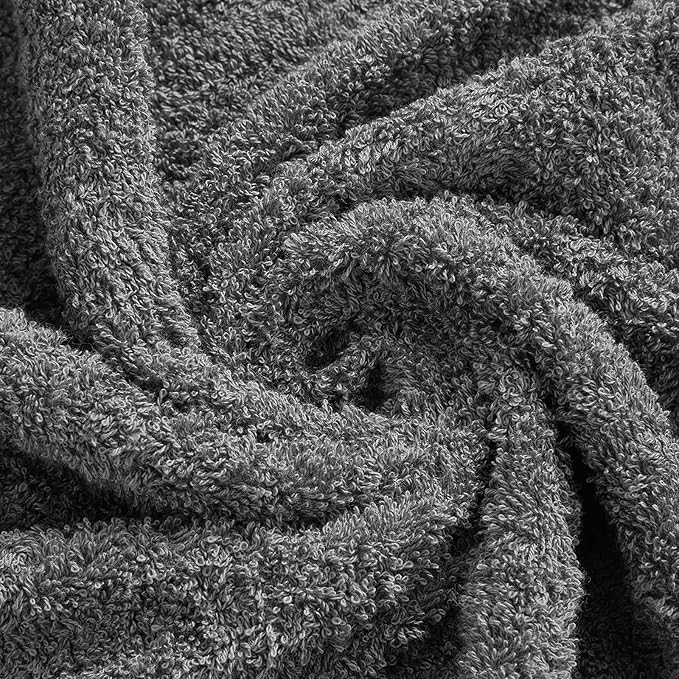 Aibaser Towels 6 Pack Bath Towel for Bathroom, 100% Cotton (24 x 48 Inches) High Absorbency Quick Drying (Grey)