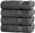 Chakir Turkish Linens | Hotel & Spa Quality 100% Cotton Premium Turkish Towels | Soft & Absorbent (4-Piece Washcloths, Dark Gray)