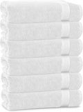 Linteum Textile Supply Luxury Hair Towels 100% Ring Spun Cotton Towel for Women, Men, Kids | 20x40 inches Quick Dry Towels for Gym, Beauty, Spa, Salon | Pack of 6 | White | Superior Soft Touch