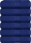 Belizzi Home Ultra Soft 6-Piece Hand Towel Set 16x28-100% Ringspun Cotton - Durable & Highly Absorbent Hand Towels - Ideal for use in Bathroom, Kitchen, Gym, Spa & General Cleaning - Navy Blue