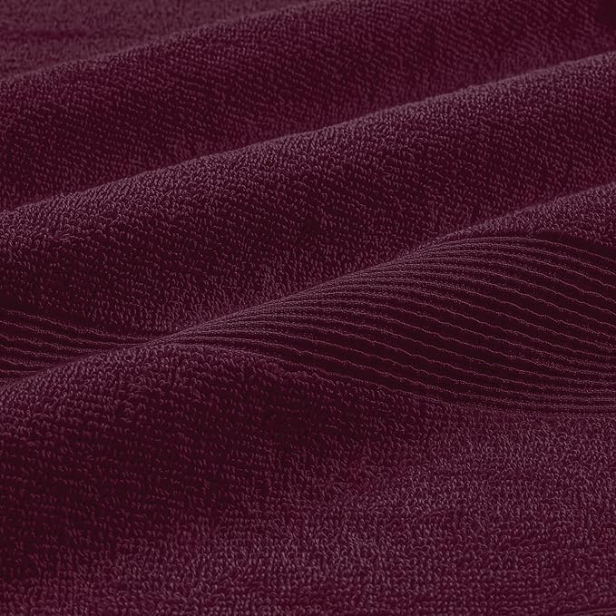 Belizzi Home 8 Piece Towel Set 100% Ring Spun Cotton, 2 Bath Towels 27x54, 2 Hand Towels 16x28 and 4 Washcloths 13x13 - Ultra Soft Highly Absorbent Machine Washable Hotel Spa Quality - Burgundy