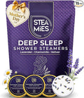 STEAMIES Shower Steamers Aromatherapy Deep Sleep 15 Pack – Premium Lavender Essential Oils Tablets with Chamomile & Vetiver, Relaxation & Stress Relief – Mothers Day Gifts for Mom, Gifts for Women