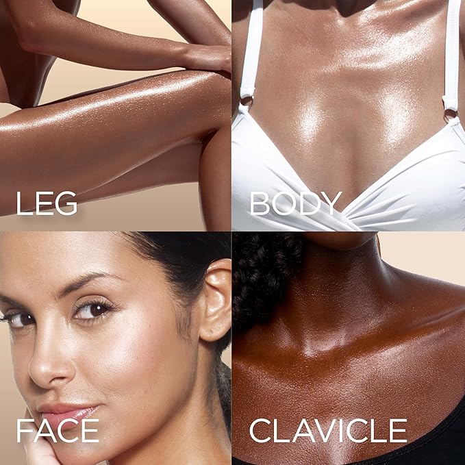 Absolute New York - Silk Glow Shimmer Mist Glow, Radiant, Shimmer Body & Face & Hair, Shea Butter, Coconut Oil, Vitamin E (SBGS05 Champagne Gold Oil Gel, 3.4 fl oz)