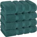 American Soft Linen Luxury Hand Towels for Bathroom, 600 GSM Heawy Weight 16x28 Size 100% Cotton Turkish 4 Piece Hand Face Towel Set, Teal Hand Towels