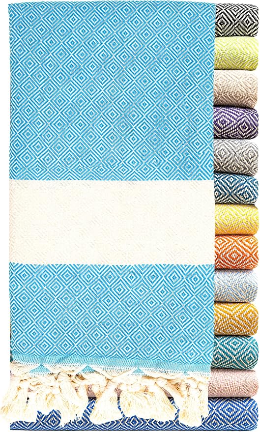 Turkish Beach Towel Oversized Clearance XL 40x71- Sand Free - 100% Cotton Soft Quick Dry - Extra Large Blanket Travel and Pool Towels for Adults- Cloud Sandproof, Beach Essentials for Women