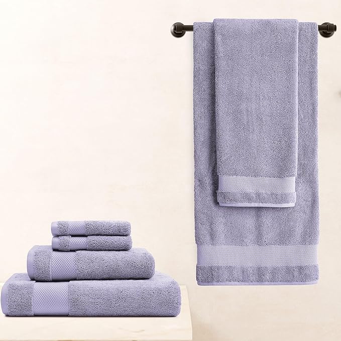 BIOWEAVES 100% Organic Cotton 700 GSM Plush Premium Washcloths 13" x 13" GOTS Certified, Face Towels Perfect for Home & Bathroom - Lavender, Pack of 12