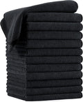 POLYTE Professional Quick Dry Lint Free Microfiber Hair Drying Salon Towel, 16 x 29 in, 12 Pack (Black)