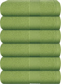 Belizzi Home Ultra Soft 6-Piece Hand Towel Set 16x28-100% Ringspun Cotton - Durable & Highly Absorbent Hand Towels - Ideal for use in Bathroom, Kitchen, Gym, Spa & General Cleaning - Kiwi Green