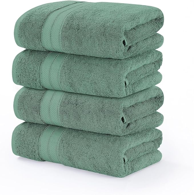 Modern Threads 4-Pack SpunLoft Bath Sheet White 35x70