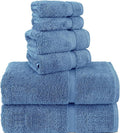 Chakir Turkish Linens 100% Cotton Premium Turkish Towels for Bathroom, 2 Large Bath Towels 36x60, 2 Hand Towels, 2 Washcloths (6-Piece Towel Set, Wedgewood)