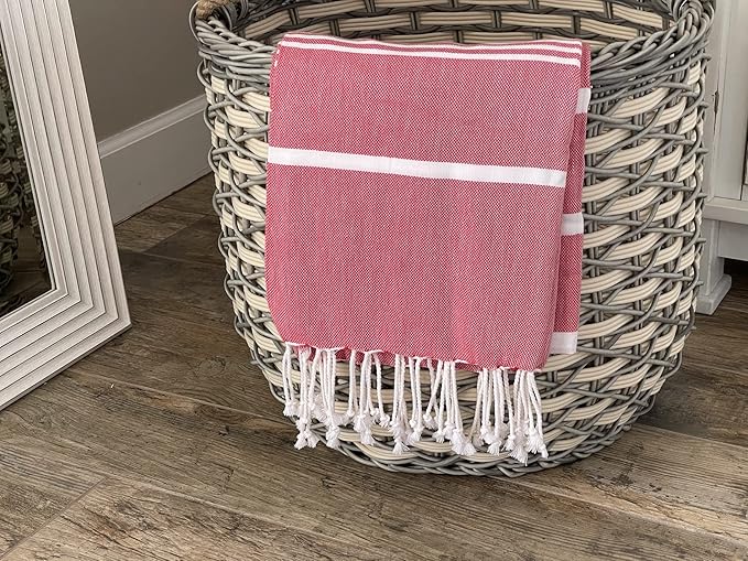 Beach Towel 100% Cotton Turkish Beach Towel Adult 38x70 Inch Pre-washed Absorbent Extra Large|Sand Free Quick Dry BathTowels|Lightweight Blanket|Travel Cruise Camping Spa Gym Yoga Sports Towel|Bark