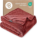 Bare Home Fleece Blanket - Full/Queen - Ultra-Soft Lightweight for Bed, Sofa, and Couch - Luxury Microplush - Cozy Warm Blanket (Full/Queen, Rosewood)