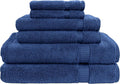 MyPillow My Towel 6 Piece Set - Premium Cotton Soft Absorbent Towels, 2 Bath Towels, 2 Hand Towels, 2 Wash Cloths [6 Piece Set, Navy Blue]
