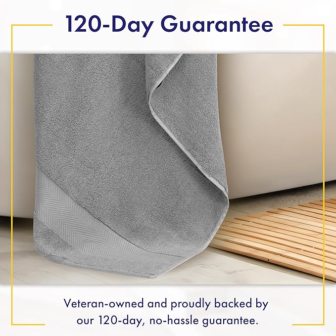 Alusa Home Ultra Soft & Plush Viscose from Bamboo Bath Sheets - 700 GSM Pack of 2 - Extra Large 70x35 in - Super Absorbent & Quick Drying (Pewter Grey)
