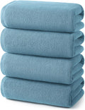 ecolook Bath Towels Set of 4,100% Cotton,27 x 55 Inches,Quick-Drying & Absorbent,Soft,Lightweight Towels for Bathroom,Shower,Spa, Gym & Hotel,Light Blue