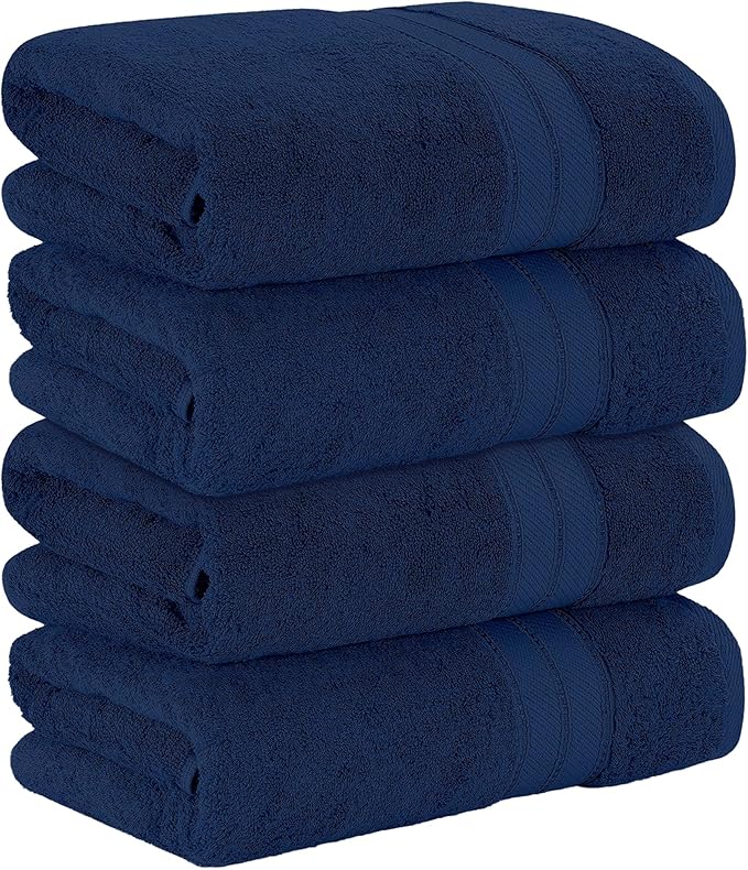 Modern Threads 4-Pack SpunLoft Bath Towel Navy 30x54