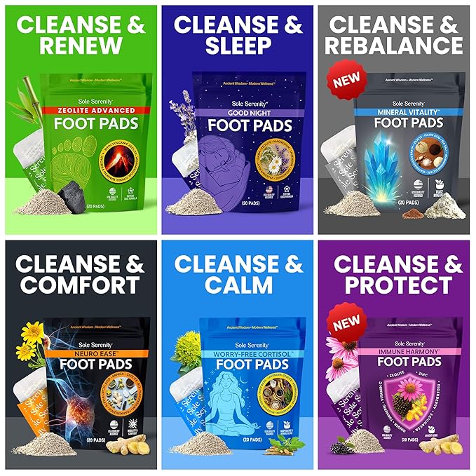 Sole Serenity Foot Pads with Vitamin C, Elderberry, Echinacea, Ginger & Zinc for Men and Women (20 Pads)