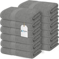 Avalon Towels Bath Towels for Bathroom 100% Cotton Silver Bathroom Towels Pack of 12 (24x48 inches) - Quick Drying Bath Towels Set Small, Light Weight & Absorbent Perfect Gym & Pool Towel Set