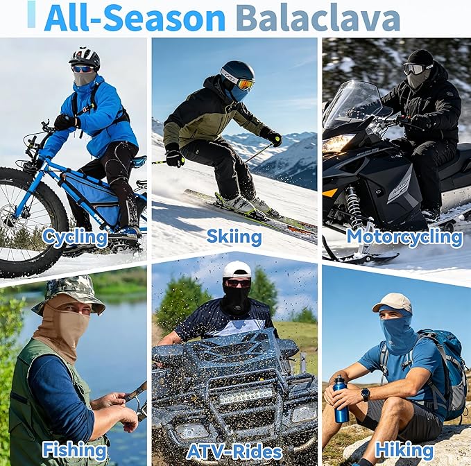 Balaclava Face Mask Sun UV Protection Breathable Full Head Mask for Men Women Skiing Cycling