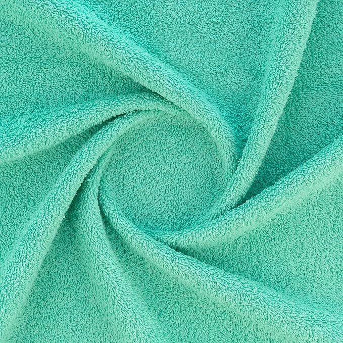 CASA COPENHAGEN Solitaire 6Pcs 100% Egyptian Cotton Large Designer Towels Gift Set- Aqua Blue, 600GSM, 2Bath 2Hand 2Washcloths, Bath Towels for Bathroom Set for Women & Men