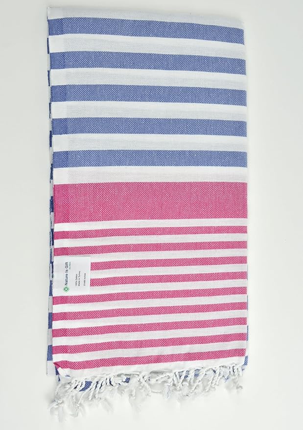 Peshtemal Towels | Pestemal Towel | Highly Absorbent | Thin Soft Camping Towels | Beach Gym Pool Towels 100% Cotton 36x65 Inches (Navy)