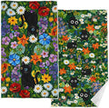Accnicc 2 Pack Black Cat Bathroom Hand Towels Decorative Green Plant Daisy Floral Dish Kitchen Towel 16x27 Inch Cute Botanical Absorbent Soft Microfiber Bath Towels Hotel Spa