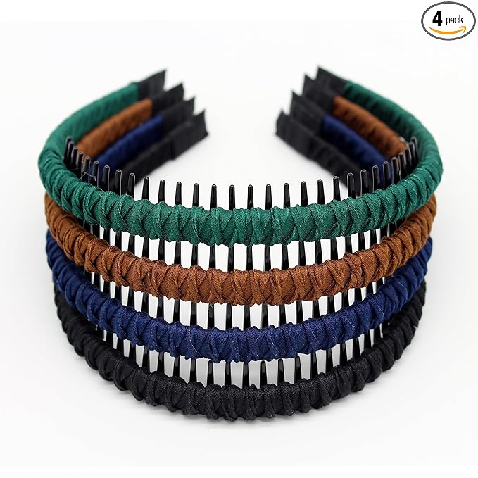 JOBAND Women's Fashion Headbands Hair Accessories for Women Non-slip Braided hair bands Comfy tooth comb Hair Hoop (4 color)