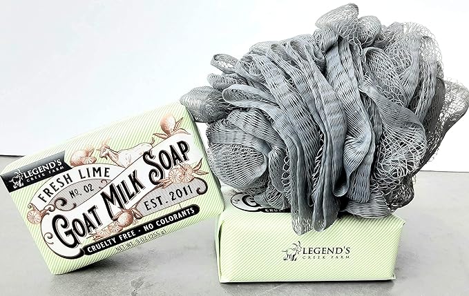 Legend's Creek Farm Goat Milk Soap - Triple Milled Moisturizing Bar for Hands and Body - 9 Oz Creamy Lather, Nourishing, Natural Soap for Sensitive Skin (Fresh Lime, Pack of 1)