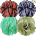 DadyMart Bath Shower Loofah Sponge 60g Bath Mesh Pouf Shower Ball Body Scrubber Exfoliating Bath Sponge for Women and Men, Set of 4