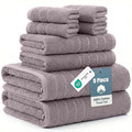 CASA PLATINO 100% Cotton Bath Towel Set 8 Pcs - Soft, Absorbent & Pre Shrunk - 2 Bath, 4 Washcloths, 2 Hand Towels for Bathroom - Machine Washable, OEKO TEX Certified & Sustainably Produced - Platinum